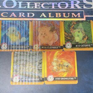 Vintage Pokémon Lenticular Card Lot – Squirtle Clefable Growlithe (5)